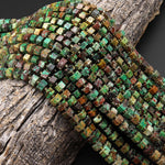 Natural Chrysocolla in Copper From Arizona Faceted Hexagon Rondelle Heishi 7mm Beads 15.5" Strand