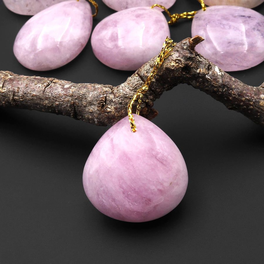 Rare Natural Lilac Pink Morganite Pendant Beryl Aquamarine Teardrop Pear Gemstone