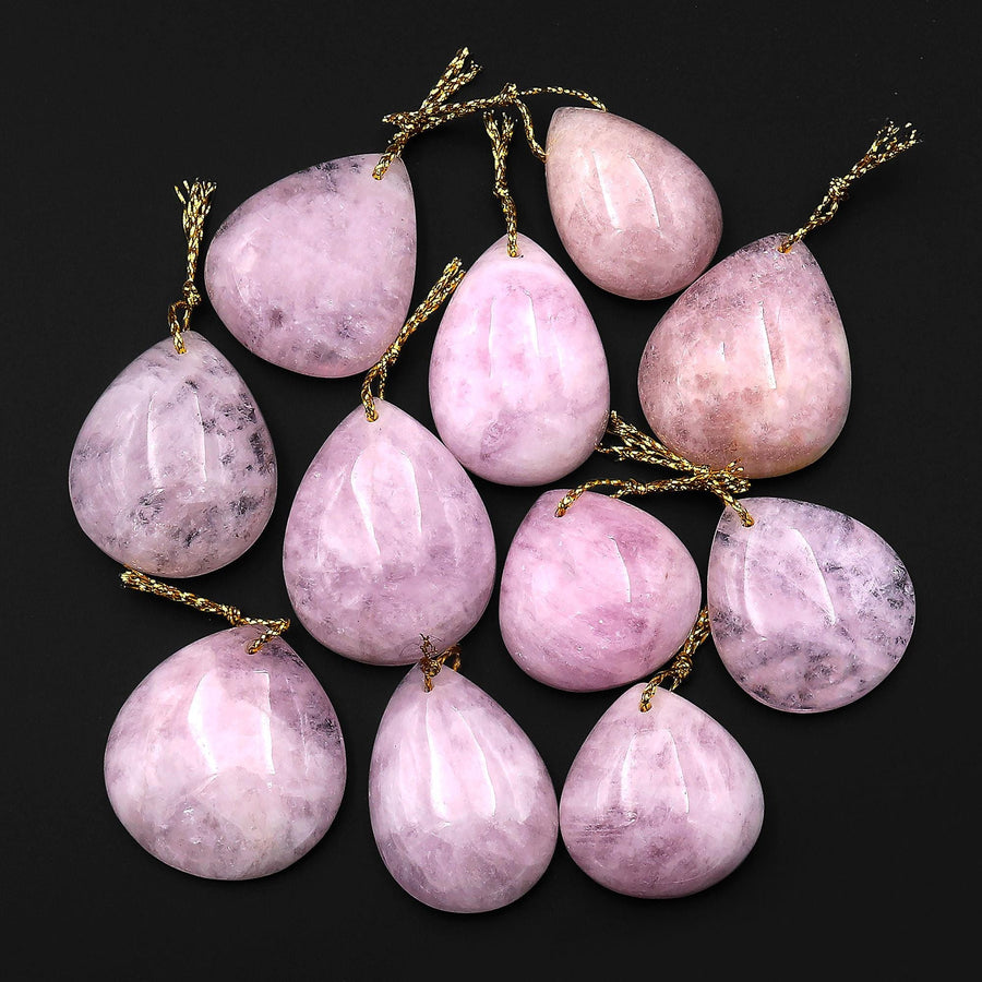 Rare Natural Lilac Pink Morganite Pendant Beryl Aquamarine Teardrop Pear Gemstone