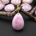 Rare Natural Lilac Pink Morganite Pendant Beryl Aquamarine Teardrop Pear Gemstone