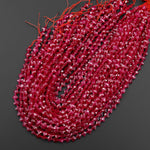 Lab-grown Red Ruby Faceted 4 Four Leaf Clover Gemstone 6mm 8mm Beads 15.5" Strand