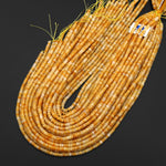 AAA Faceted Natural Yellow Aventurine Heishi Rondelle Beads 4mm 15" Strand