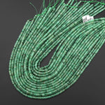 AAA Faceted Natural Green Aventurine Heishi Rondelle Beads 4mm 15" Strand