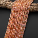 AAA Faceted Natural Golden Lepidocrocite Quartz Heishi Rondelle Beads 4mm 15" Strand