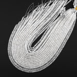 AAA Faceted Natural Rock Quartz Heishi Rondelle Beads 4mm 15" Strand