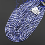 AAA Faceted Natural Blue Sodalite Heishi Rondelle Beads 4mm 15" Strand