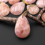 Rare Natural Peach Pink Morganite Pendant Beryl Aquamarine Teardrop Gemstone