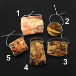From Oregon USA Natural Carrasite Jasper Pendant Earthy Green Peach Pink Orange Brown American Gemstone