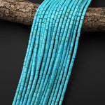 Blue Turquoise Jasper Smooth Tube 2x4mm 4x6mm Beads Aka Dyed Sleeping Beauty 15.5" Strand