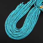 Blue Turquoise Jasper Smooth Tube 2x4mm 4x6mm Beads Aka Dyed Sleeping Beauty 15.5" Strand