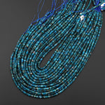 Natural Apatite Smooth Thin Heishi Rondelle Beads 4mm Gemstone 15.5" Strand