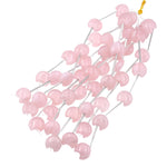 Natural Pink Rose Quartz Hand Carved Puffy Crescent Moon Gemstone Beads 22x20mm 8" Strand