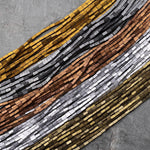 Matte Titanium Hematite 3x1mm 4x2mm Rectangle Beads Silver Gold Bronze Black Champagne Colors 15.5" Strand