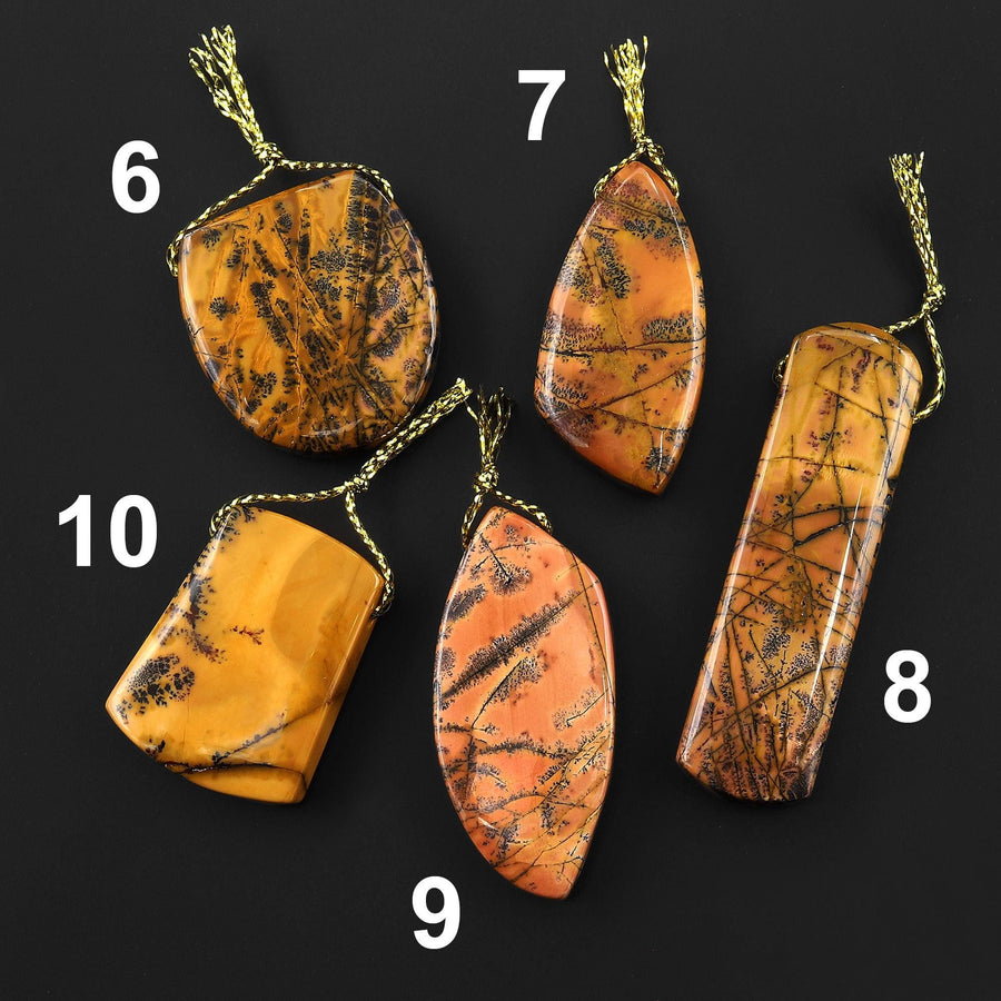 Natural Utah Black Feather Jasper Pendant Top Side Drilled One of a Kind Hand Cut B0847