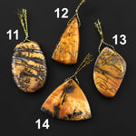 Natural Utah Black Feather Jasper Pendant Top Side Drilled One of a Kind Hand Cut B0847