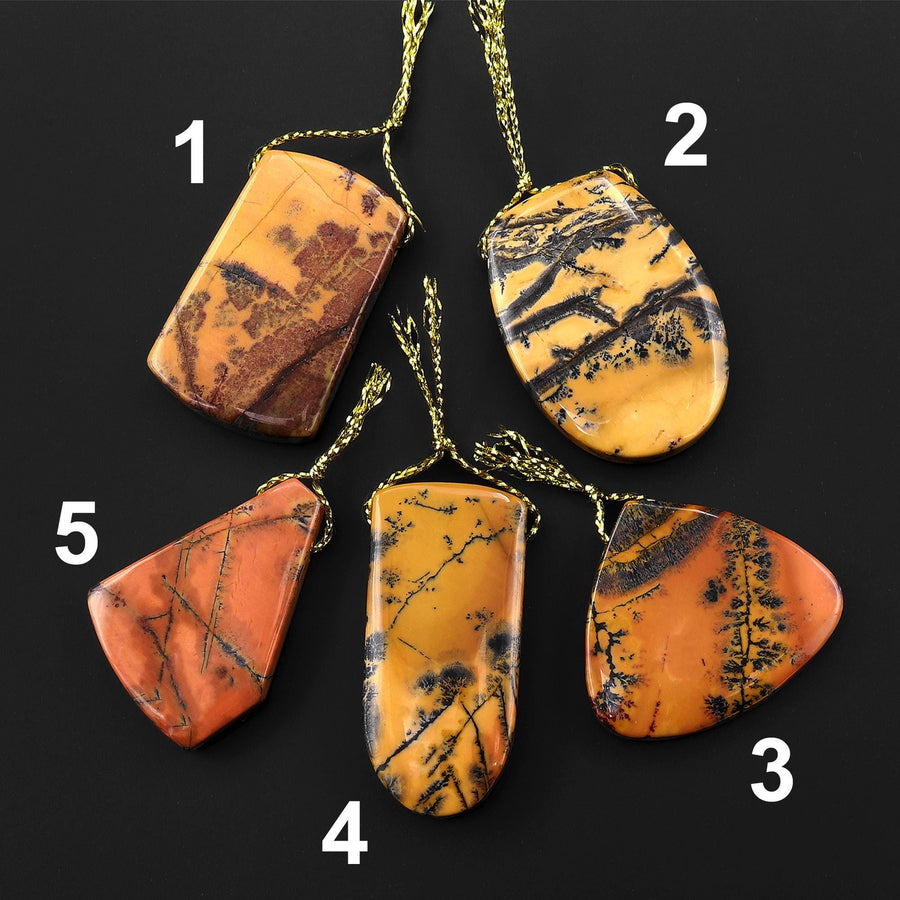 Natural Utah Black Feather Jasper Pendant Top Side Drilled One of a Kind Hand Cut B0847