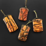 Natural Utah Black Feather Jasper Pendant Top Side Drilled One of a Kind Hand Cut B0850