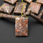 Natural Pink Ocean Agate Rectangle Side Drilled Pendant From Madagascar