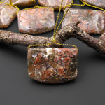 Natural Pink Ocean Agate Saddle Locket Side Drilled Pendant From Madagascar