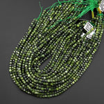 AAA Faceted Natural Canadian Jade 4mm Cube Beads Gemstone 15.5" Strand
