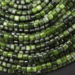 AAA Faceted Natural Canadian Jade 4mm Cube Beads Gemstone 15.5" Strand