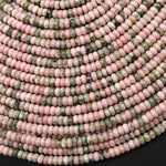 Rare Natural Nevada Lapis 4mm Smooth Rondelle Beads Genuine Natural Pink Green Lapis From Nevada Native Amercan Gemstone 15.5" Strand