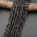AAA Natural Silver Obsidian Faceted 4mm Cube Beads 15.5" Strand