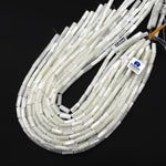 AAA Natural White Mother of Pearl 6x14mm Tube Cylinder Beads 15.5" Strand