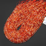 AAA Faceted Natural Fiery Orange Red Carnelian 3mm Cube Beads Gemstone 15.5" Strand
