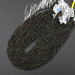 AAA Natural Black Blue Green Tourmaline 2mm Smooth Round Beads 15.5" Strand