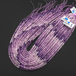 AAA Natural Light Lilac Purple Lepidolite Faceted 3mm 4mm Rondelle Beads Ombre Gemstone 15.5" Strand B4287