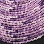 AAA Natural Light Lilac Purple Lepidolite Faceted 3mm 4mm Rondelle Beads Ombre Gemstone 15.5" Strand B4287