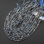 Natural Labradorite Smooth Freeform Rondelle 8mm Beads Gemstone 15.5" Strand
