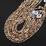 Iridescent Swirly Natural Golden Brown Mother of Pearl Shell Round Beads 6mm 15.5" Strand