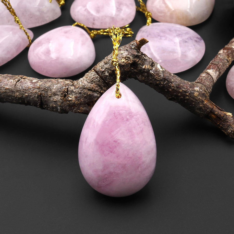 Rare Natural Lilac Pink Morganite Pendant Beryl Aquamarine Teardrop Pear Gemstone A3