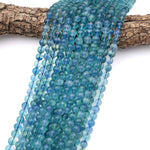 AAA Natural Blue Fluorite Beads 6mm 8mm 10mm Smooth Round Gemstone Beads 15.5" Strand