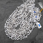 AAA Small Natural White Keishi Pearl 6mm Teardrop Petal Top Side Drilled 15.5" Strand