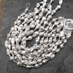 AAA High Luster Large Genuine White Freshwater Baroque Flame Ball Ming Pearl 16" Strand