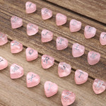 AAA Laser Engraved Drilled Natural Pink Rose Quartz Heart Beads 8mm Choose from 26 Alphabet Letters Name Initial