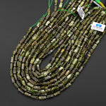 Rare Natural Green Lepidolite Tube Cylinder Beads Gemstone 15.5" Strand