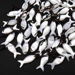 AAA Iridescent Hand Carved Natural White Mother of Pearl Fish Pendant