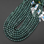 AAA Natural Guatemalan Blue Green Jade Smooth Rounded Cylinder 8mm Beads 15.5" Strand