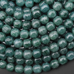 AAA Natural Guatemalan Blue Green Jade Smooth Rounded Cylinder 8mm Beads 15.5" Strand
