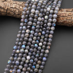 Natural Rainbow Labradorite 6mm 8mm 10mm Smooth Round Beads 15.5" Strand