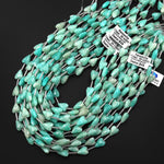 Faceted Natural Sea Blue Green Peruvian Amazonite Heart Beads 8x12mm Gemstone 15.5" Strand