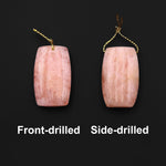 Natural Peach Pink Morganite Rectangle Drum Pendant Pink Beryl Aquamarine Drilled Gemstone Pendant Bead