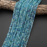 AAA Natural Gemmy Translucent Blue Fluorite Faceted 4mm Cube Beads Gemstone 15.5" Strand