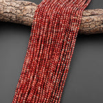 Rare Natural Red Lazasine (Andesine-Red Labradorite) 2mm 3mm Smooth Round Beads 15.5" Strand