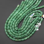 Natural Green Aventurine Barrel Tube 10x14mm Beads 15.5" Strand