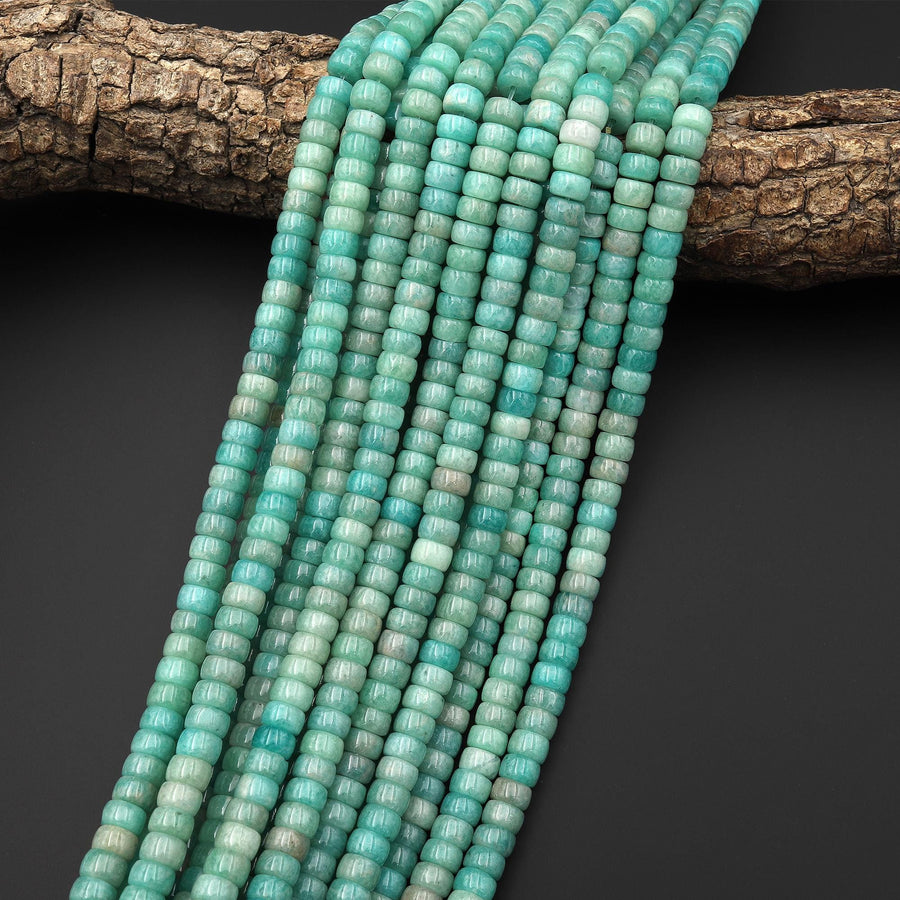 Natural Peruvian Amazonite Beads 7mm Rondelle Heishi 15.5" Strand